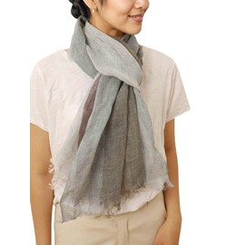 Prettystern Men's Scarf Linen Fringe Maritime Stripes Summer Scarf, T116 mottled blue grey