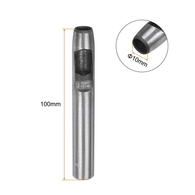 Sourcing Map Carbon Steel 10mm Round Hole Punch Tool for