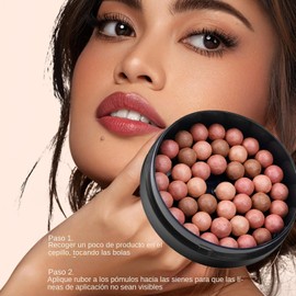 Rubor En Crema,Perlas de Rubor Livianas Maquillaje Facial para Iluminar Debajo de los Ojos Perfilar Mejillas y Rostro Ocasiones Especiales