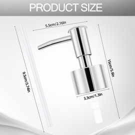 2pack Silver Soap Dispenser Pump Replacement - Soap Pump for Lotion & Regular Glass Bottles - Soap Pump Dispenser Top Replacement for Soap Dispenser Pump（Standard Diameter 28/400 Neck Size）