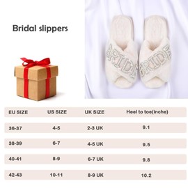 KEYUSHOP Bride Slippers for Wedding - Soft White Women's Wedding Shoes - Fuzzy Cross Band Open Toe Bridal Shower Party Bridesmaid Slippers
