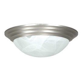 Sunset Lighting F7162-53 Flush Mount with Twist on Faux Alabaster Glass, Satin Nickel Finish