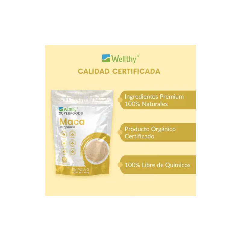 Maca En Polvo 450gr 90 Porciones Wellthy