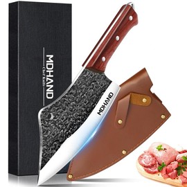 MDHAND 9-Piece Kitchen Knife Set with Acrylic Block, Non-Stick High Carbon Stainless Steel, Sharp Blades for Meat, Slicing, Chopping, Ideal Gift for Women - Color: Kitchen Knife-B