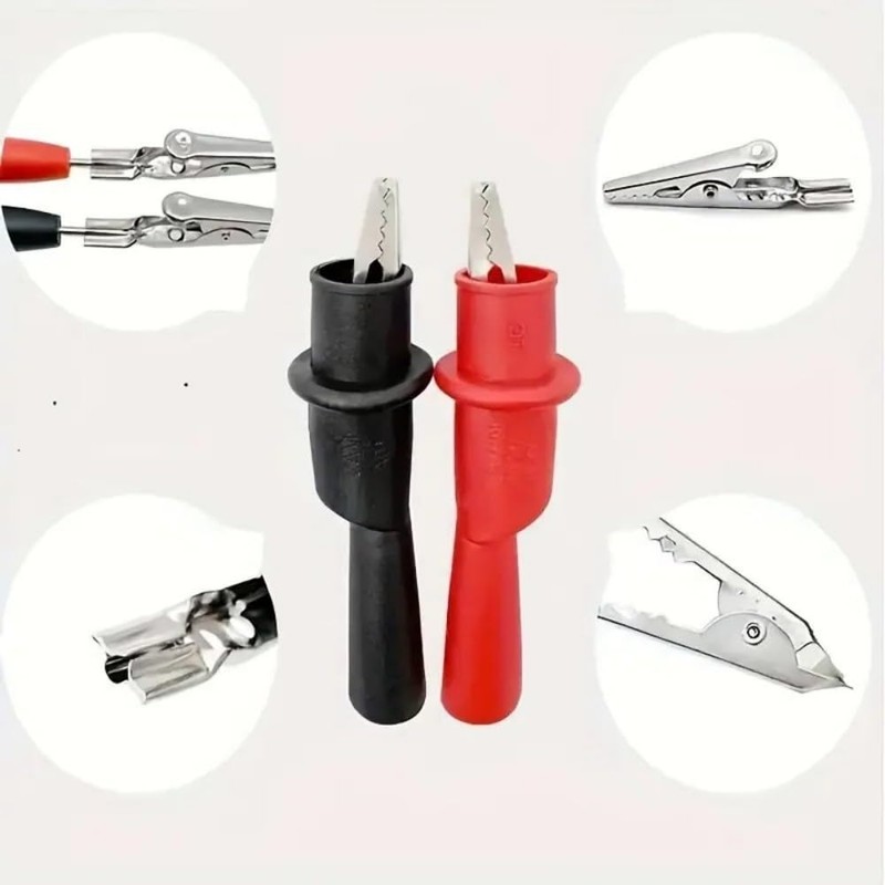Replacemen Push-on Alligator Clips for Multimeter Test Lead,4 Pcs (4