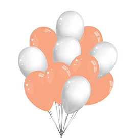 Premium Balloons in Rose Gold White - Made in Germany - 100% Natural Latex & 100% Biodegradable - Pack of 50 - Birthday Party Carnival - Suitable for Helium - twist4®