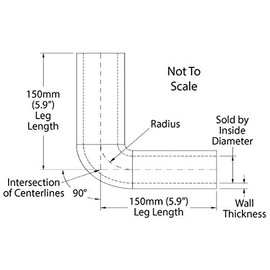 Pegasus E90.102-BLUE-6, Blue Silicone Hose, 4.00" I.D. 90 degree Elbow, 6" Legs (no logo)