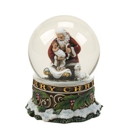 Joseph's Studio 100-MM Kneeling Santa Musical Glitter Dome