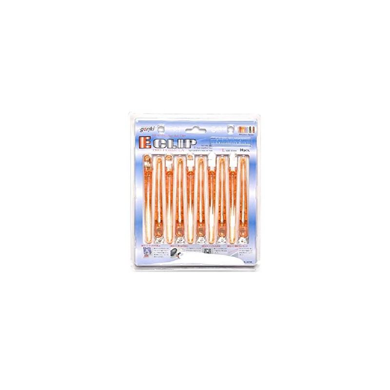 Gouriki Industry E-Clip, Medium, Clear Orange, 10 Pieces
