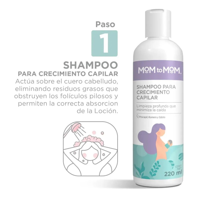 Kit Mom To Mom Tratamiento Postparto Crecimiento Capilar