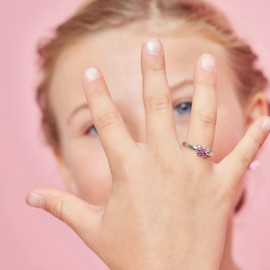 Prinzessin Lillifee Ring 925 Sterling Silver Girls Children Rings with Preciosa Silver Comes in Jewellery Gift Box, Metal, No Gemstone