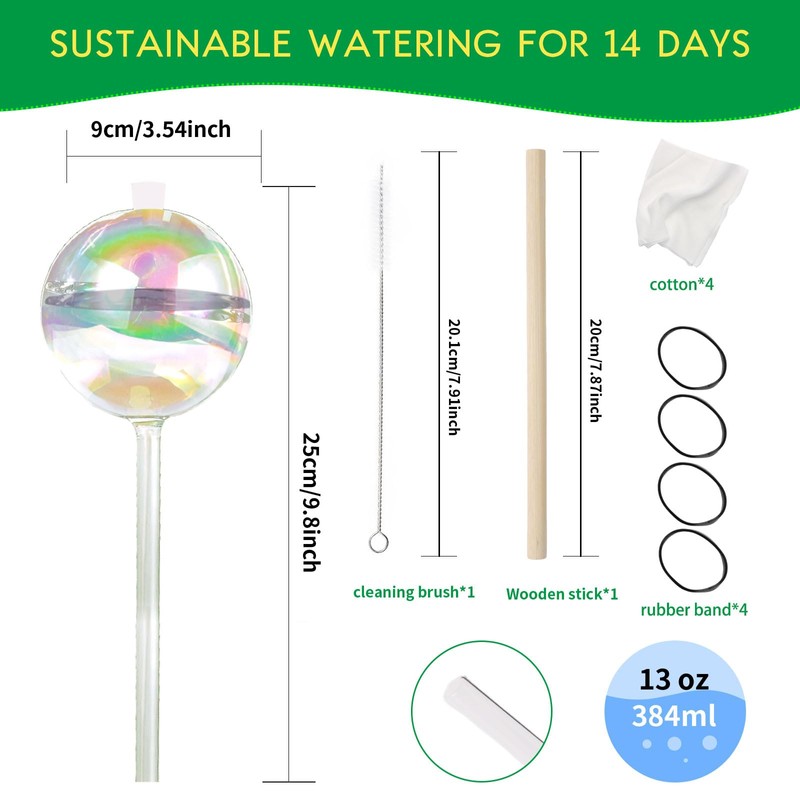 13 oz Up 2 Weeks Large Plant Watering Globes -