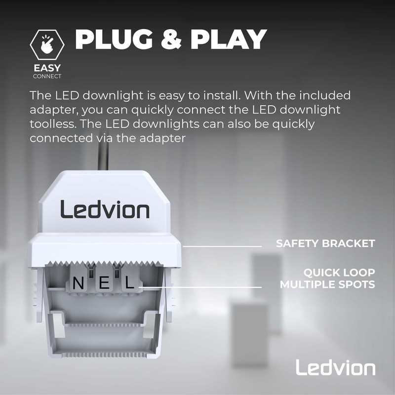 Ledvion - 3 x LED Recessed Spotlights, Dimmable, 5 W,
