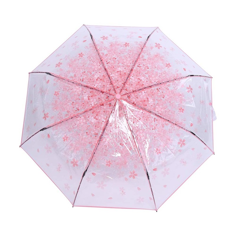 TOPINCN Folding Umbrella with Cherry Blossom Pattern, Pink, for Outdoor