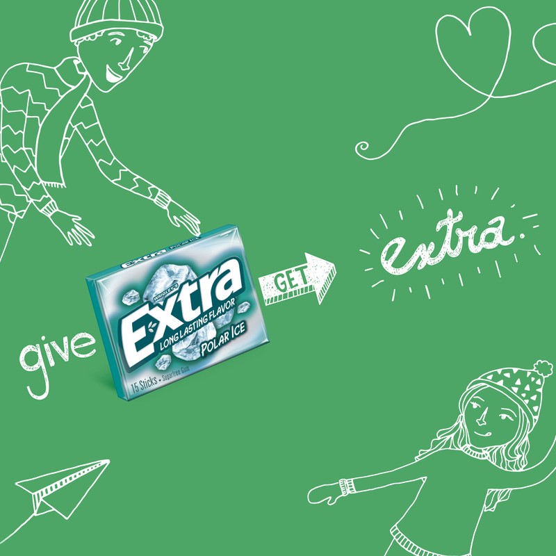 EXTRA Gum Polar Ice, Sugarfree Gum, 45 Ct, Bulk Mint