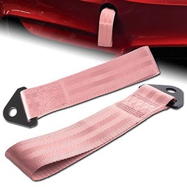 EPARTS Universal Pink Heavy Duty Car Front Rear Bumper Short Tow Strength Strap Towing Hook Rope