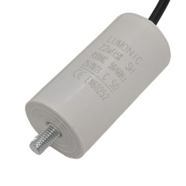 Lumonic Starting Capacitor with Cable 25 cm I 22µF 450V I 38 x 75 mm I 22uF I Motor Capacitor with Plastic Housing I Operating Capacitor I for Pumps, Ras