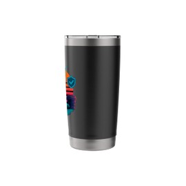 Retro Cat With Security Network Skills Cybersecurity Analyst Stainless Steel Insulated Tumbler