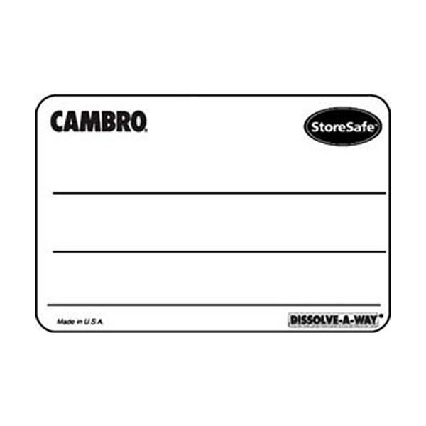 Cambro 1252SLINB250 Food Rotation Labels - Food Rotation Labels Dissolvable 1-1/4"Wx2"D Blank Labels