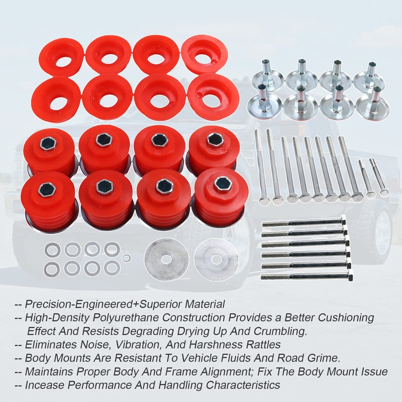 Body Mount Bushing Kit Polyurethane Body Cab Mounts Steel Sleeves