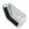 FLOPLAST 114mm Square Gutter External Stop End - White