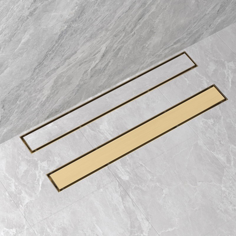 EBYTE EBYTE 24-Inch Brushed Gold Linear Shower Drain, 304 Stainless