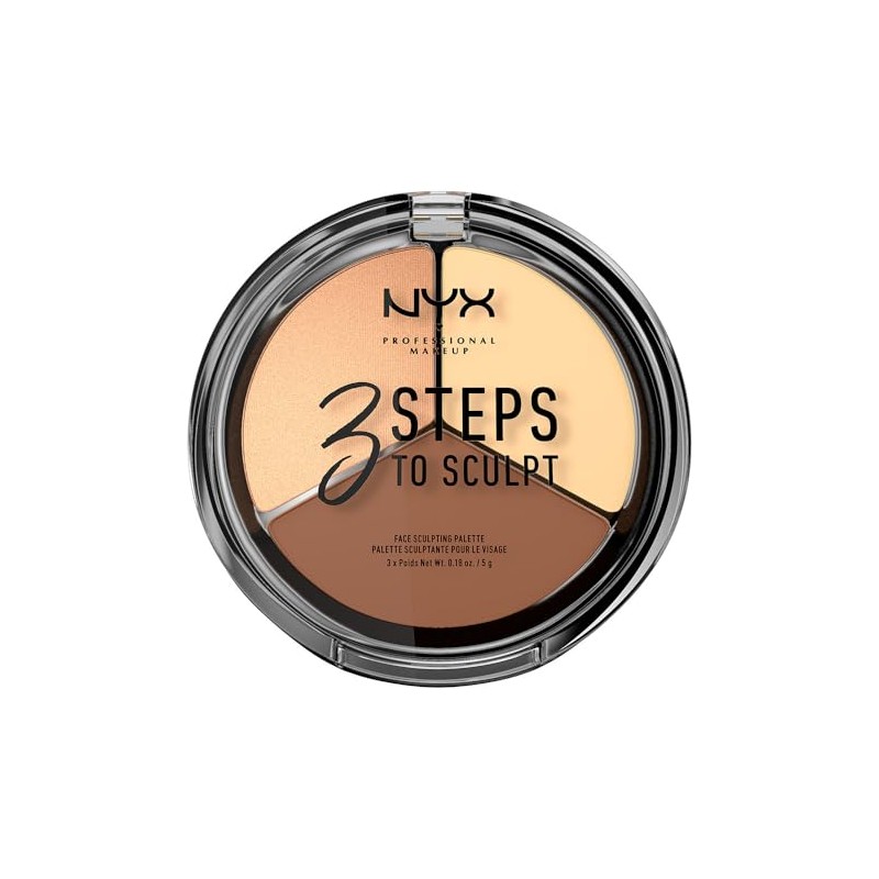 NYX PROFESSIONAL MAKEUP Paleta de contorno de 3 pasos para