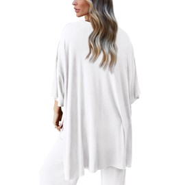 PRETTYGARDEN Two Piece Sets For Women Summer Fashion Lounge Matching Set 2025 Travel Vacation Airport Outfits Clothing (White,Small)