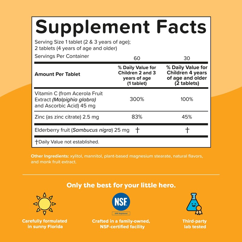 Renzo's Invincible Vitamin C for Kids with Elderberry and Zinc,