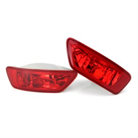 iJDMTOY Complete LED Rear Fog Light Kit Compatible With Jeep 2011-21 Grand Cherokee WK2, Compass & Dodge Journey, Includes Brilliant Red LED Bulbs, Red Lens Foglamp Assemblies & Wiring Harnesses