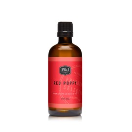 P&J Fragrance Oil - Red Poppy Oil 100ml - Candle Scents, Soap Making, Diffuser Oil, Fresh Scents
