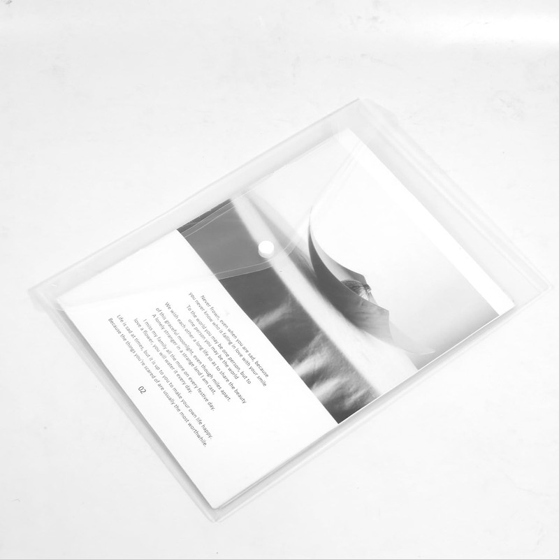 10 Pack A4 Plastic Wallets Clear Plastic Folder File Bag