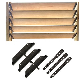 Louver Hardware System for Blinds and shutters, Sunblind System Brackets, Louver Hardware Kit for Holding up to 11 Boards (48'') Black
