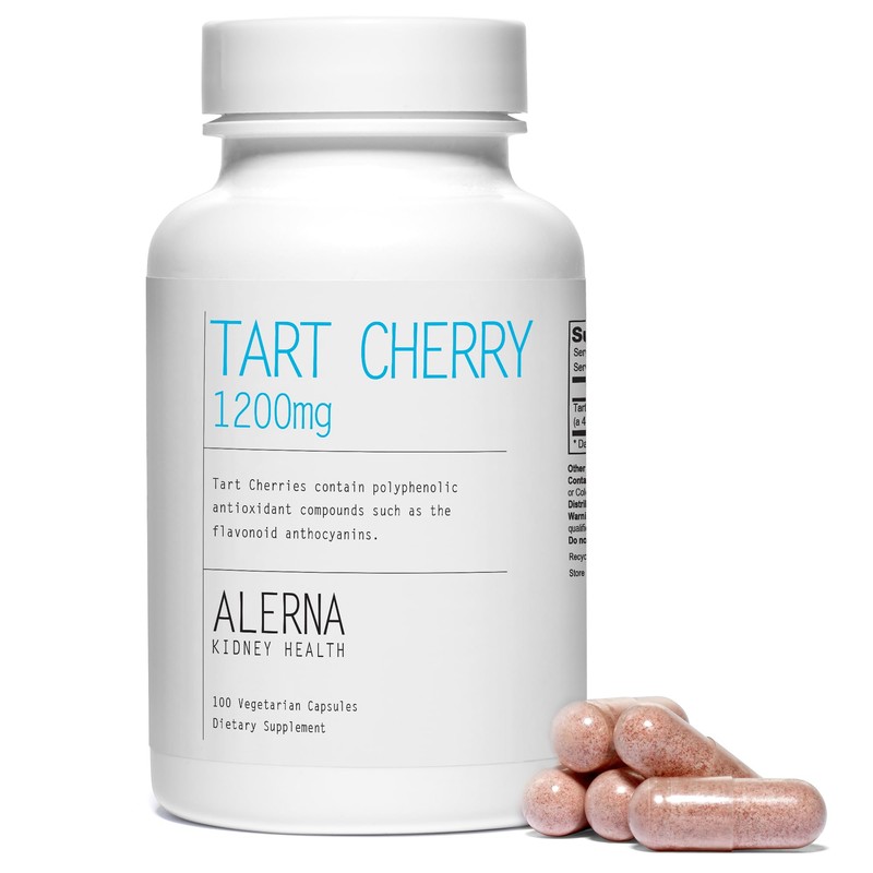 Alerna Kidney Health Tart Cherry Extract 1200 mg, 100 Vegetarian