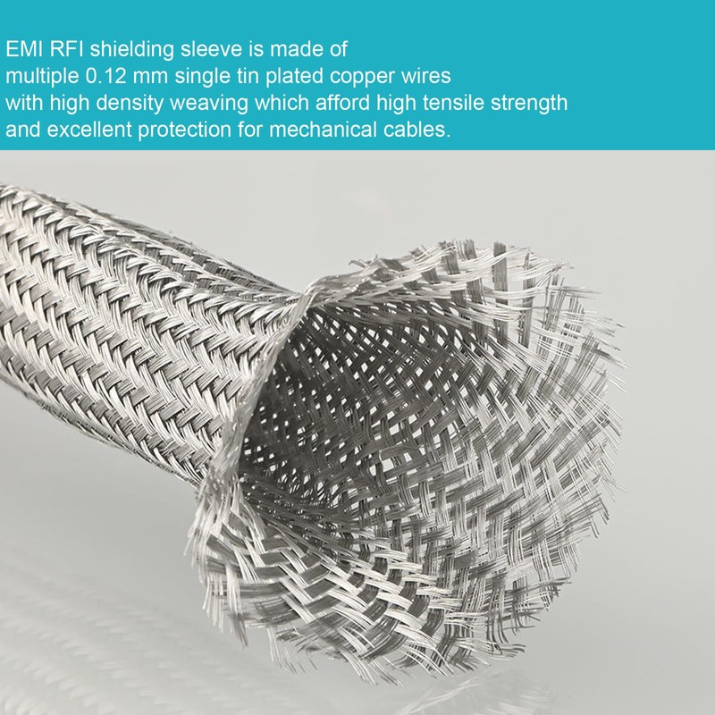 EMI RFI Shielding Wire Loom Metal Tinned Copper Grounding Braided