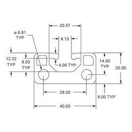 8020, 40-4020, 40 Series 40mm x 20mm 40x20 T-Slotted Aluminum Extrusion Extruded DIY Smooth One Channel Linear Slot Bar Rail 80/20 (Clear Anodize, 1830mm Long)