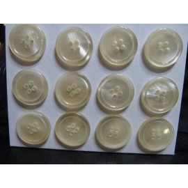 Unbranded  ITALIAN blazer BUTTON LOT Sew Trims 32/ 4 hole Durable Pearl Effect Finish 24 p