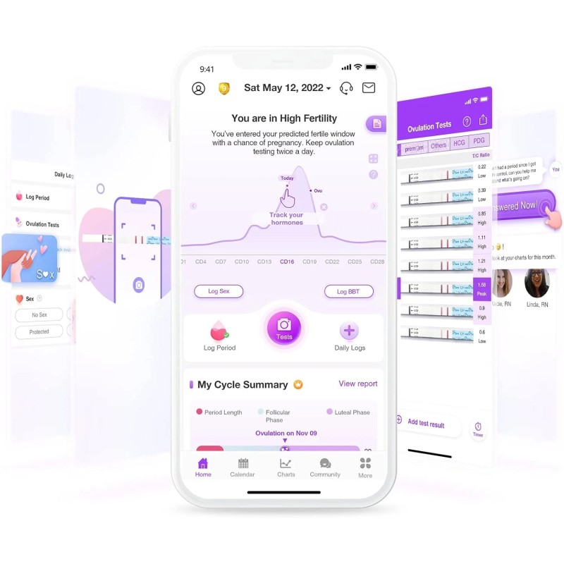 Easy@Home Ovulation Test Kit: 30 LH Strips + 30 Cups,