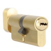 Jeriup Brass Euro Cylinder, 60mm (30/30), Single Open, Anti-Theft, 5