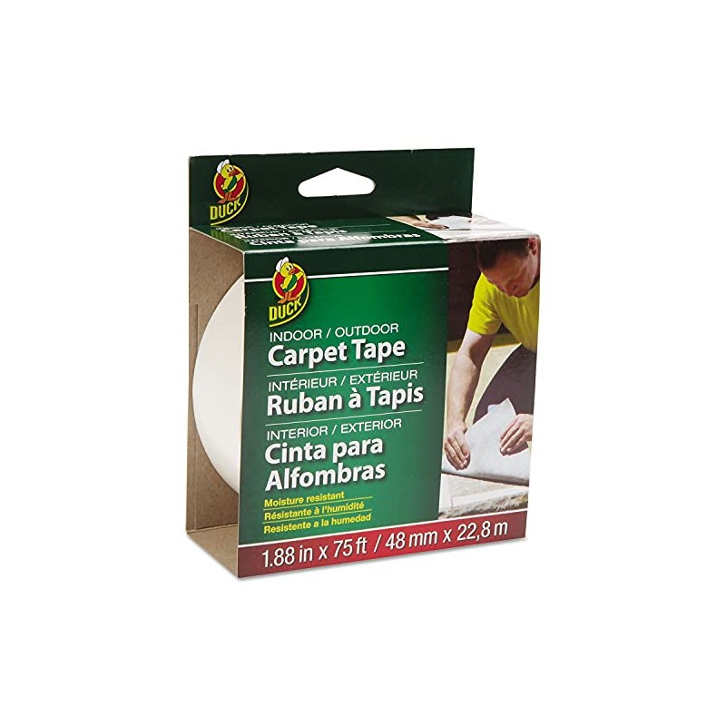 Duck Brand Indoor/Outdoor Carpet Tape, 1.88-Inch x 75 Feet, Single