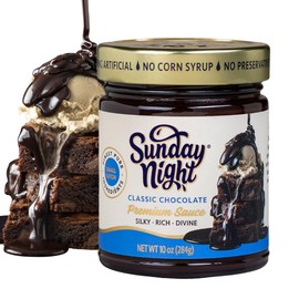 Sunday Night Classic Chocolate Sauce - Luxury Chocolate Gift, Dairy Free, Gluten-Free, Pure Clean Ingredients, No Preservatives - 10oz