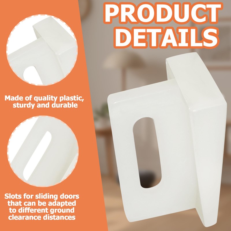 10 Pcs Pocket Door Bottom Guide, Plastic Sliding Door Track