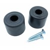 2 x Black 28mm Rubber Door Stops/Wall Protectors with Screws