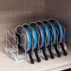 SIMPLE HOUSEWARE Expandable Pan Organizer Rack, 10 Adjustable Compartments, White