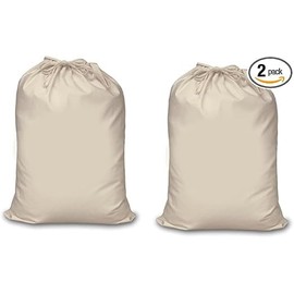 Mayatra's Organic Cotton Laundry Bag Set - Eco-Friendly, 100% Pure Cotton Drawstring Travel Organizer - Large, Foldable & Washable (Pack of 2)