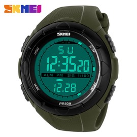 SKMEI 1025 Japanese-Quartz LED Display 50M Waterproof Sports Multifunction Watch