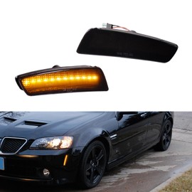 Tonsya - Juego de luces LED de color ámbar, lente ahumada oscura, compatible con Pontiac G8 GT GXP 2008 2009