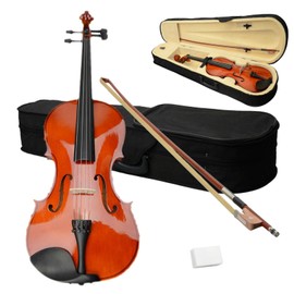 Ktaxon Ktaxon 16-Inch Wooden Acoustic Viola set for Adults and Beginners Students, Solid Handmade Viola with Case, Bow, Rosin, and Four Fine Tuners, Musical Instrument, Natural