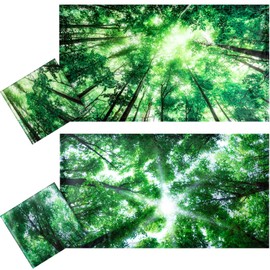 Tujoe 2 Pcs Fluorescent Light Covers for Ceiling Lights Fluorescent Light Filters Classroom Light Covers Magnetic Ceiling Cover for Office, School, Home Teacher Essential, 4 x 2 Feet (Forest)