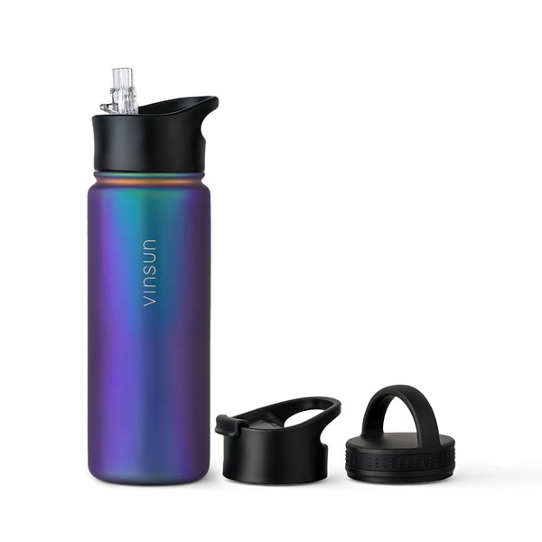Vinsun Stainless Steel Drinking Bottle 500 ml - Straw, Drinking